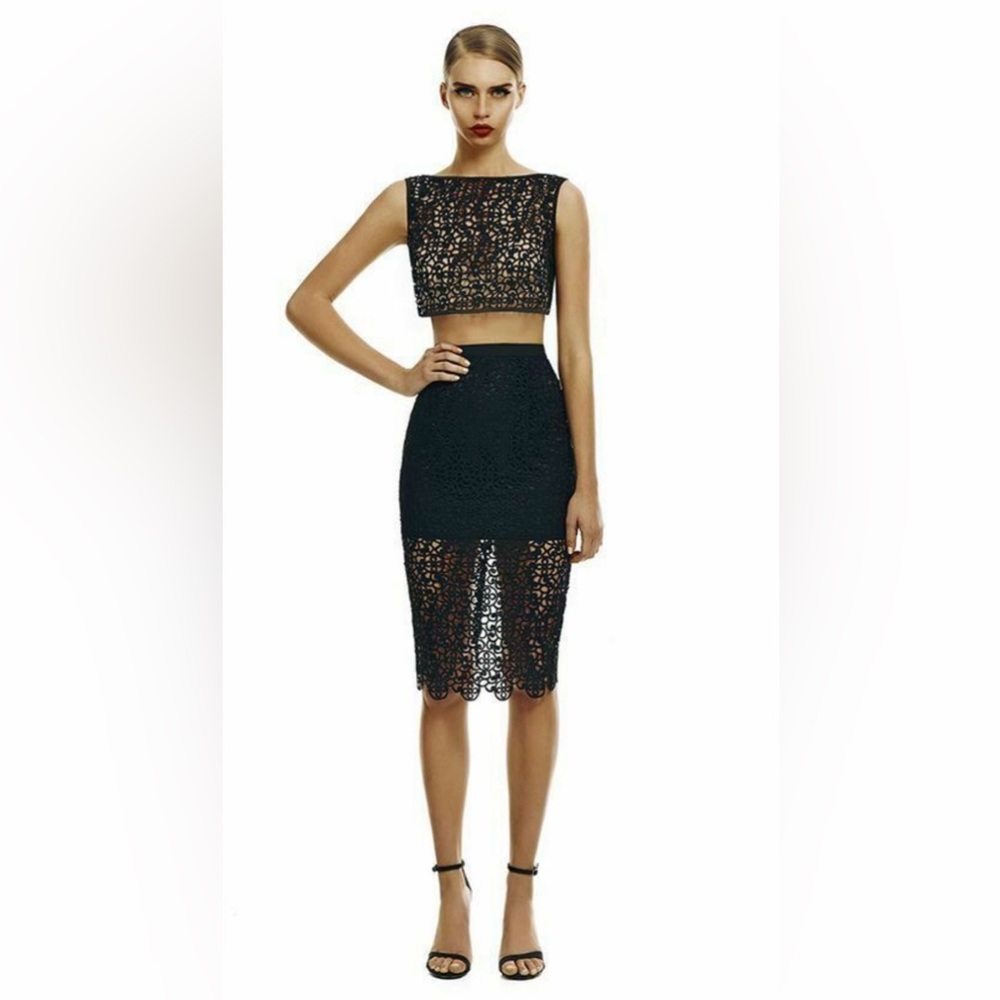 Misha Collection Black “Valentina” Crochet Set
